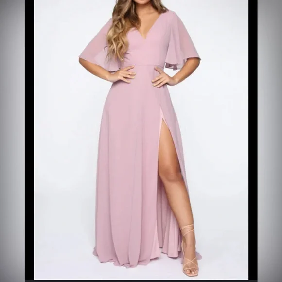 fashion nova mauve dress Vestido Maxi Calling You Over - Color de Malva